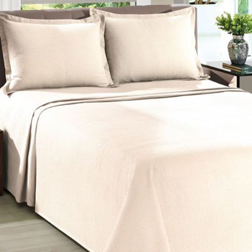 Kit Colcha King Döhler Piquet Lisa 100% Algodão - Bege 10788
