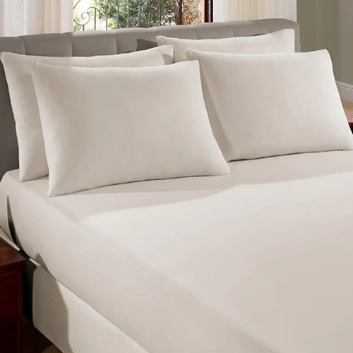 Kit Cama Casal Monte Santo Malha Liso 3 peças - Pérola
