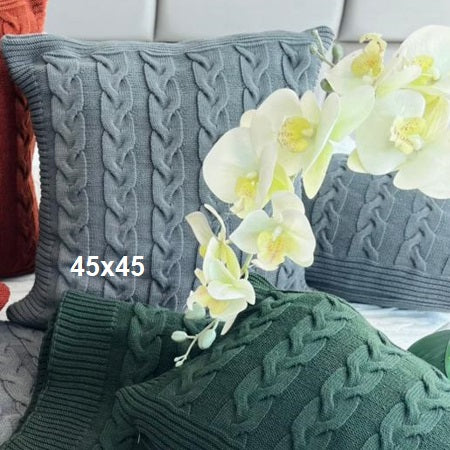 Capa Almofada Tricot Molinari Genebra 45x45 - Cinza
