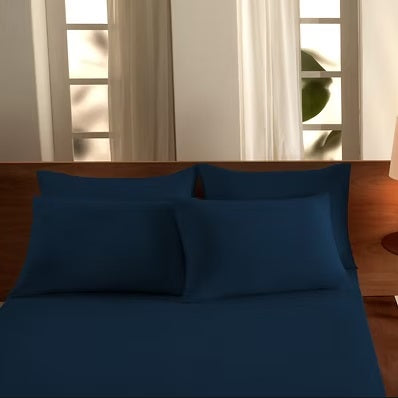 Kit Cama King Monte Santo Malha 3 peças - Azul Real