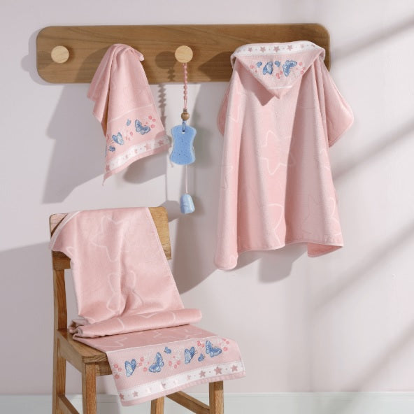 Toalha Banho com Capuz Pintar Döhler - Baby Star Rosa