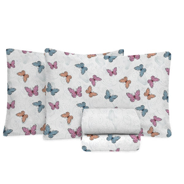 Jogo de Cama King Estamparia 180 Fios - Composê 7955