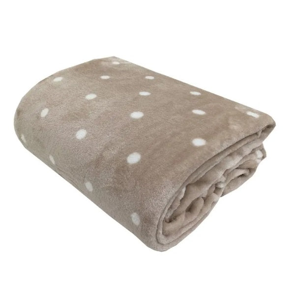 Manta Bebê Toque de Seda Niazitex Poá 90x1,10 - Bege