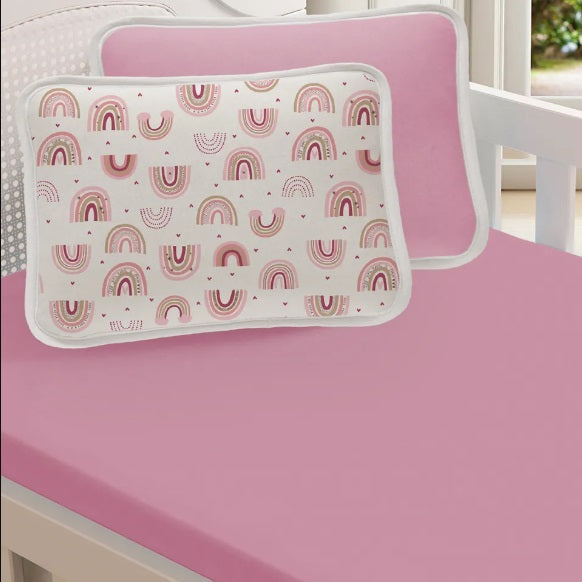 Kit Cama Berço Padrão Malha Baby Monte Santo 2 Peças - Doce Aurora
