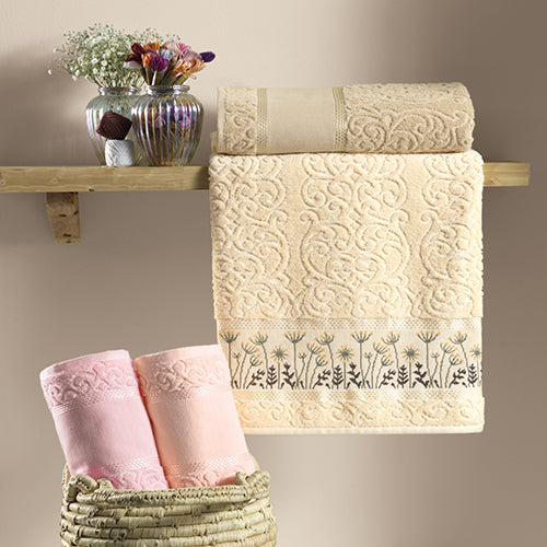 Toalha Banhão Karsten Bordar Melina II - Rosa