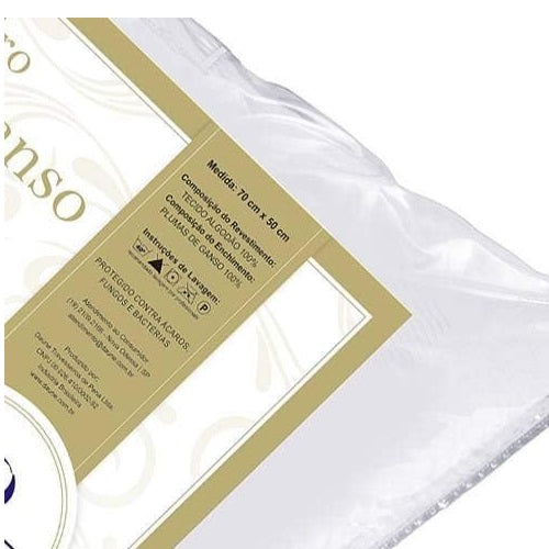 Travesseiro Daune 100% Plumas de Ganso 50 x 70cm