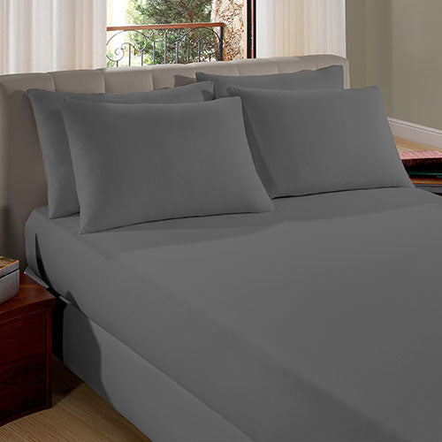 Kit Cama Casal Monte Santo Malha Liso 3 peças - Quartzo