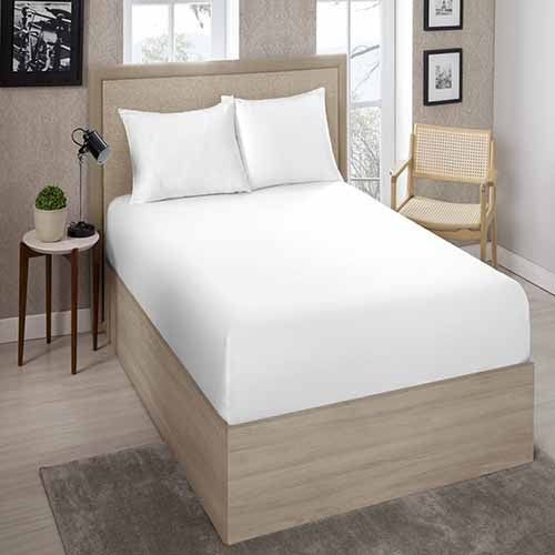 Lençol Casal Estamparia 180 Fios - Branco
