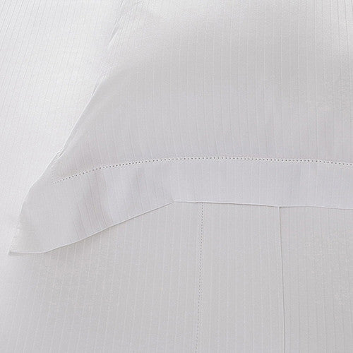 Jogo de Cama King Buddemeyer Damask Stripes Cetim 300 Fios - Branco