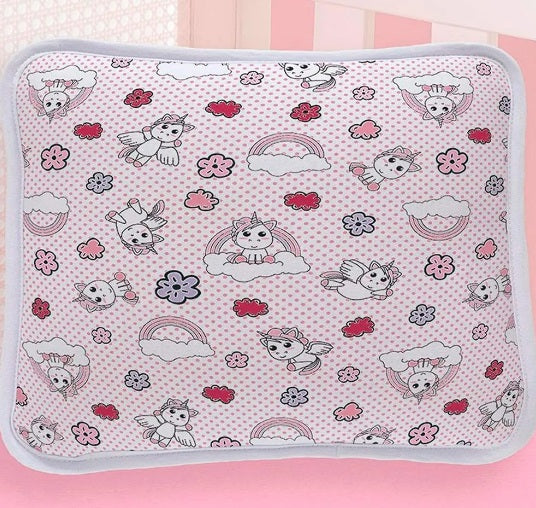 Kit Cama Berço Padrão Malha Baby Monte Santo 2 Peças - Unicórnio