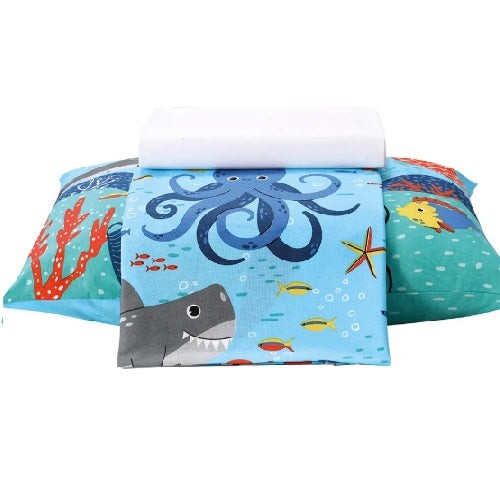 Jogo de Cama Infantil Döhler 130 Fios - Sea Fun Azul