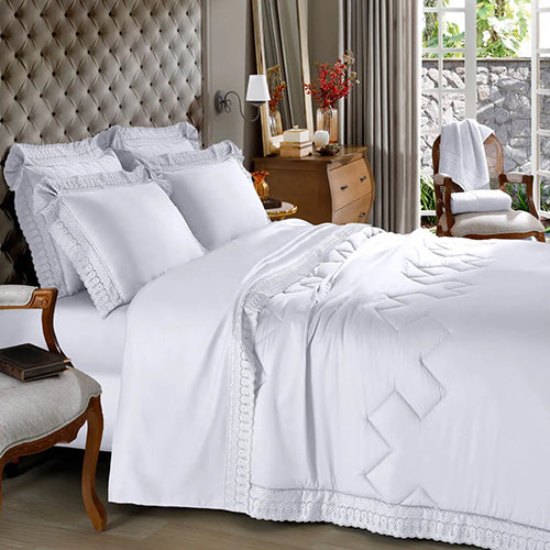 Jogo de Cama King Buettner Cristal Renascença - 300 Fios-Pérola