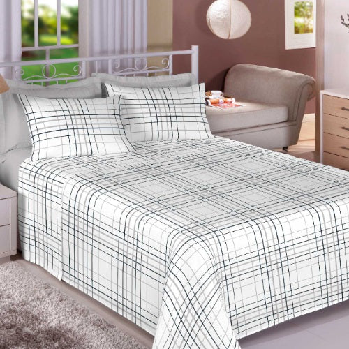 Jogo de Cama Solteiro King 1,10 Estamparia 200 Fios - 7524-1