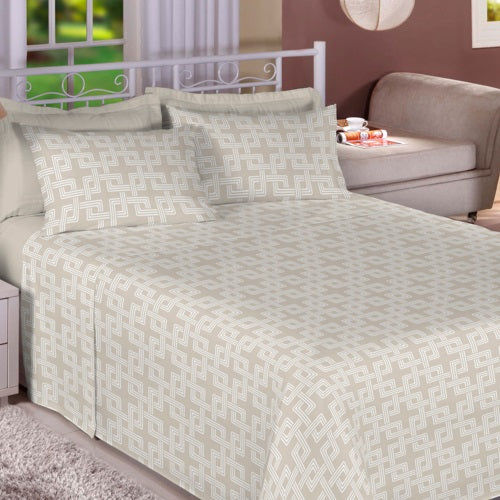 Jogo de Cama Solteiro King 1,10 Estamparia 200 Fios - 7755
