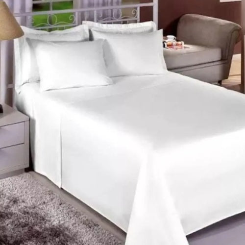 Jogo de Cama Solteiro King 1,10 Estamparia 200 Fios - Branco