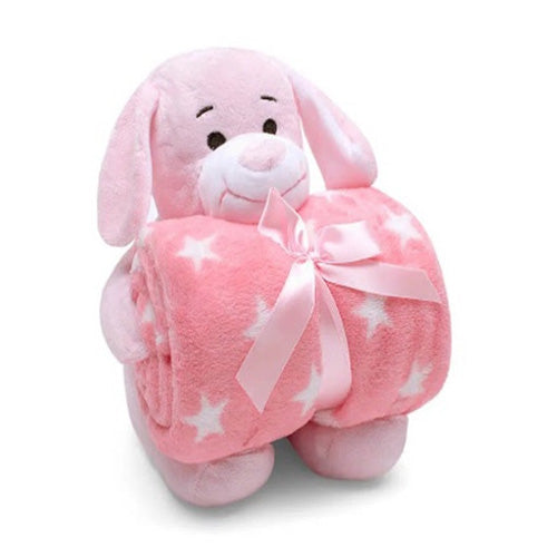 Kit Manta e Pelúcia Baby Buettner - Dog Pink