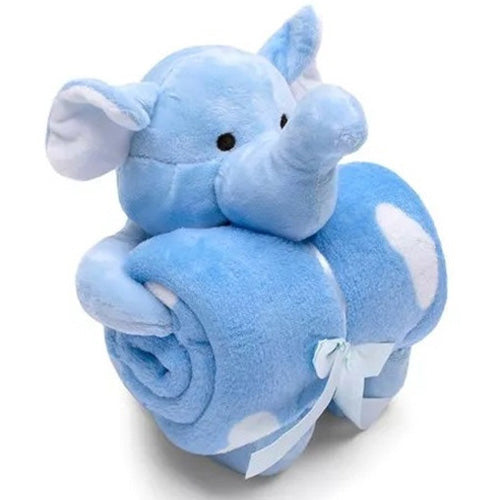 Kit Manta e Pelúcia Baby Buettner - Elefante Azul