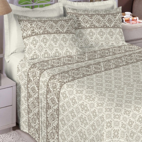 Jogo de Cama Solteiro Estamparia - 150 Fios-Premium 7276