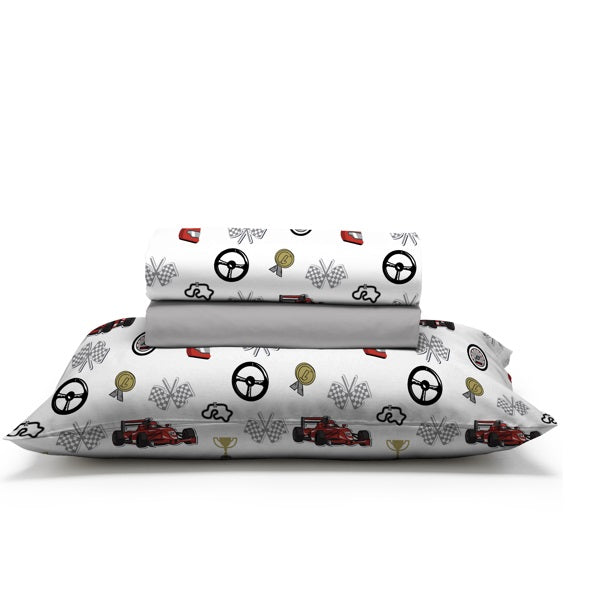 Jogo de Cama Infantill Estamparia 180 Fios - Carros 7964