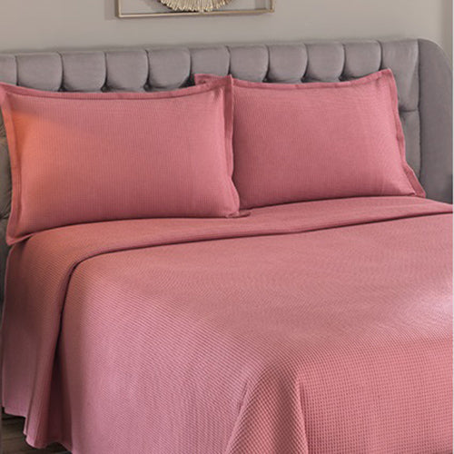 Kit Colcha Casal Döhler Piquet Lisa 100% Algodão - Rosa 9285