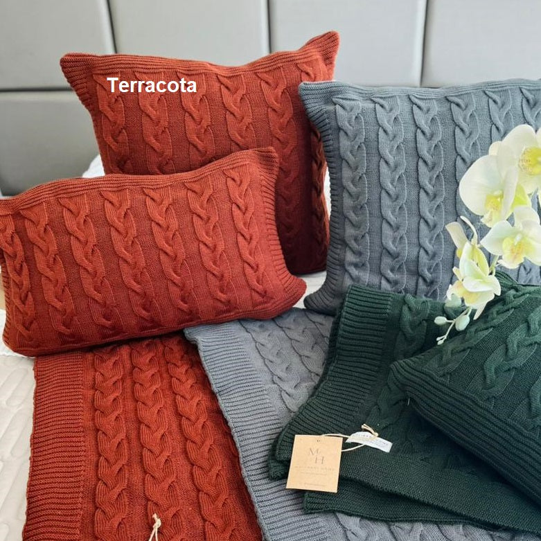 Capa Almofada Tricot Molinari Genebra 45x45 - Terracota
