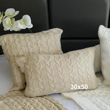 Capa Almofada Tricot Molinari Genebra 30x50 - Bege