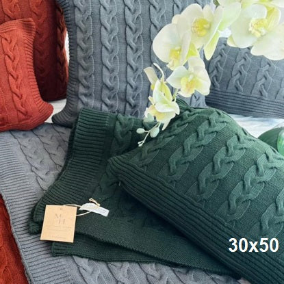 Capa Almofada Tricot Molinari Genebra 30x50 - Musgo