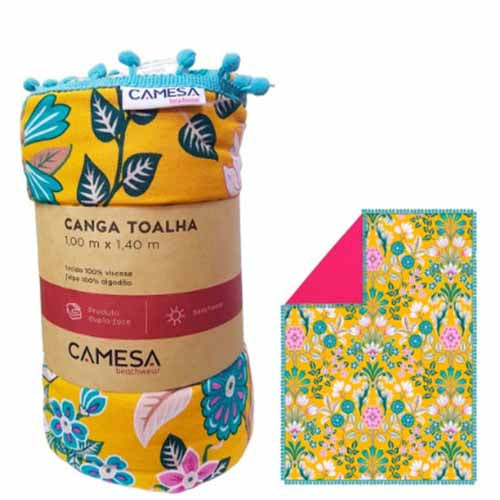 Toalha Canga Camesa Beachwear - Arabesque Amarelo