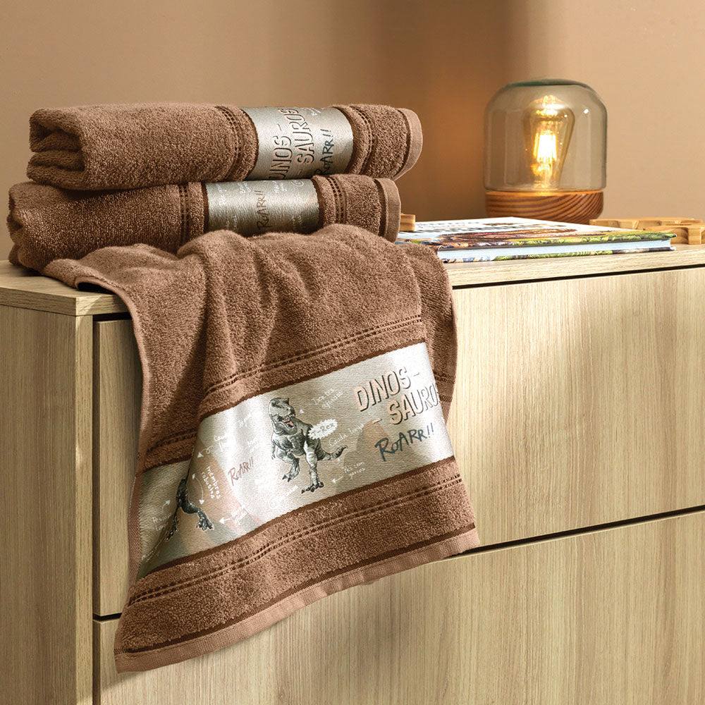 Toalha de Banho Infantil Karsten Kids Felpuda - T-Rex