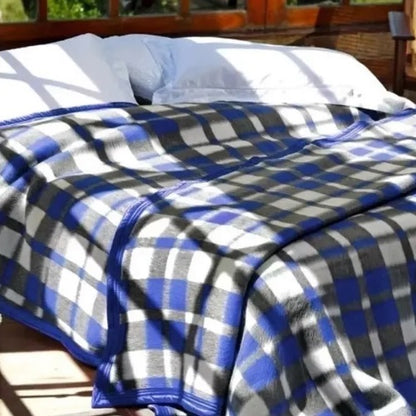 Cobertor Casal Guaratinguetá Xadrez 1,80x2,20m - Boa Noite Azul