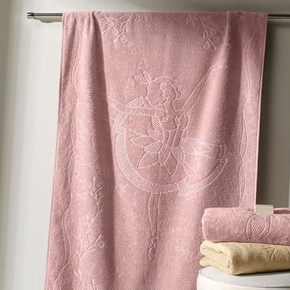 Toalha de Banho Infantil Aveludada Karsten - Fio Cardado Encantada Rosa