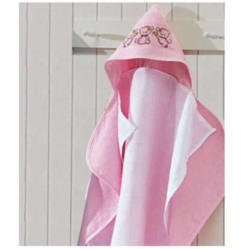 Toalha Banho com Capuz Döhler - Baby Love Rosa