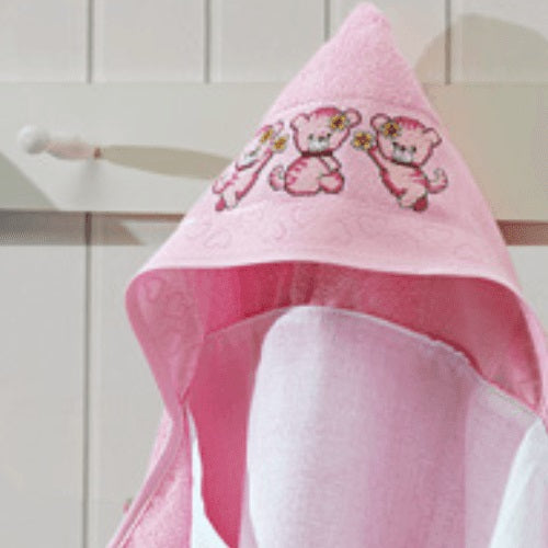 Toalha Banho com Capuz Döhler - Baby Love Rosa