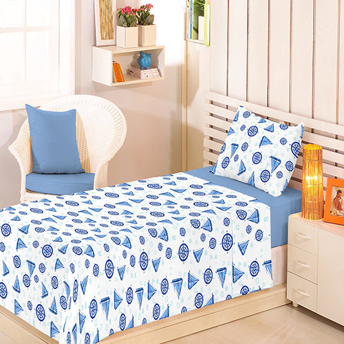 Jogo de Cama Infantill Estamparia 150 Fios - Barco 7683