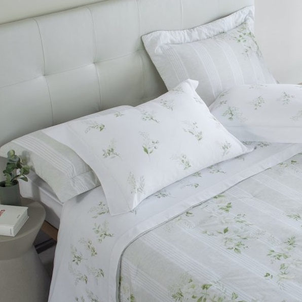 Jogo de Cama Queen Buddemeyer Gran Percalle 200 Fios - Blanche Verde