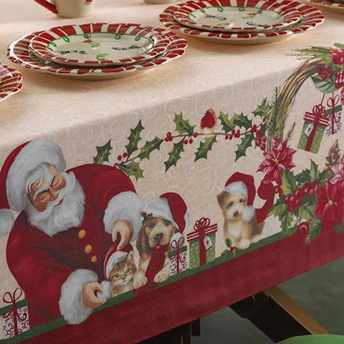 Toalha de Mesa Natal Karsten - Bons Amigos 1,40x2,50