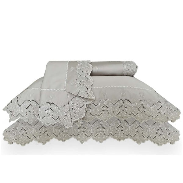 Jogo de Cama King 400 Fios Marken Fassi - Butterfly Branco