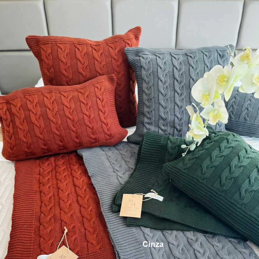 Peseira King Tricot Molinari Genebra - Cinza