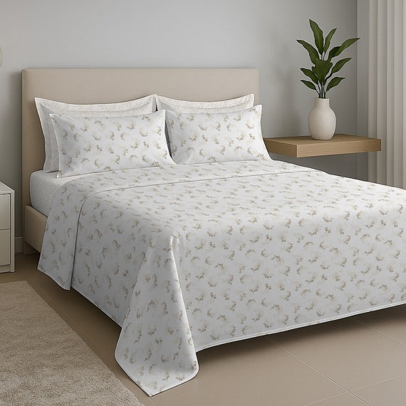 Jogo de Cama Solteiro King 1,10 Estamparia 180 Fios - Composê 7948