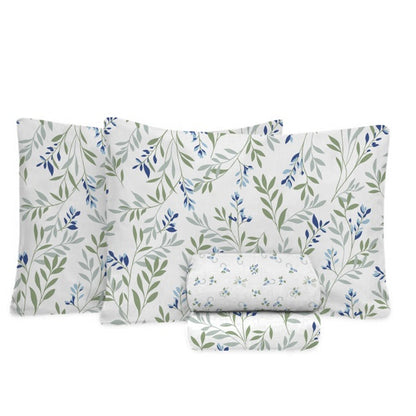 Jogo de Cama King Estamparia 180 Fios - Composê 7957