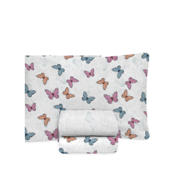 Jogo de Cama Solteiro King 1,10 Estamparia 180 Fios - Composê 7955