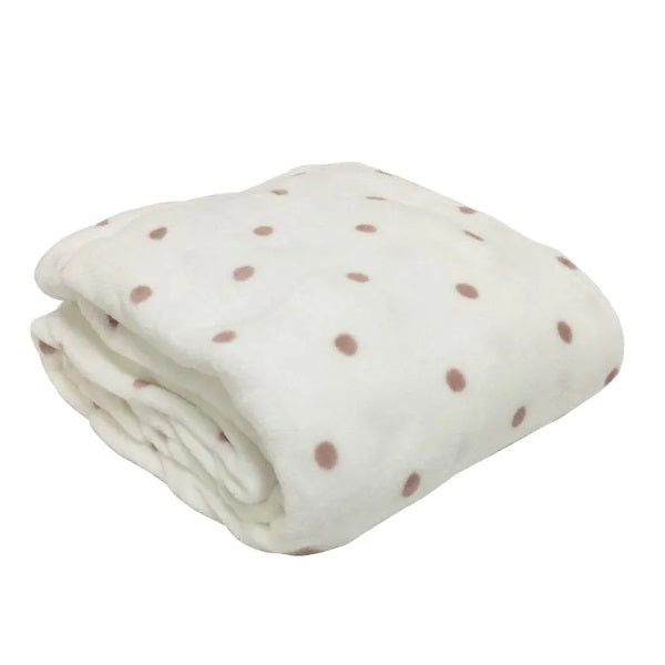 Manta Bebê Toque de Seda Niazitex Poá 90x1,10 - Branco
