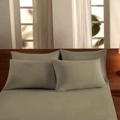 Kit Cama Queen Monte Santo Malha Liso 3 peças - Eucalyptus