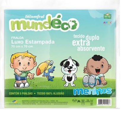 Fralda Pano Incomfral Mundéco - Meninos
