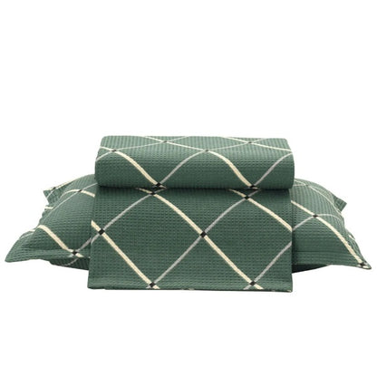 Kit Colcha Solteiro Döhler Piquet Estampada 100% Algodão - Gaia
