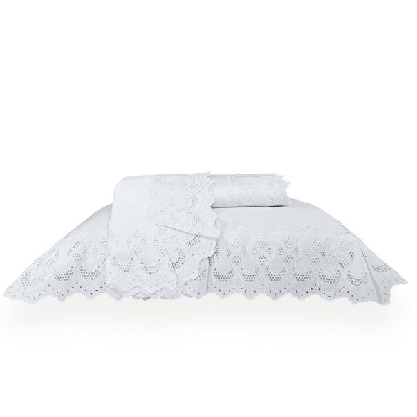 Jogo de Cama Queen 300 Fios Marken Fassi - Milos Branco e Bege