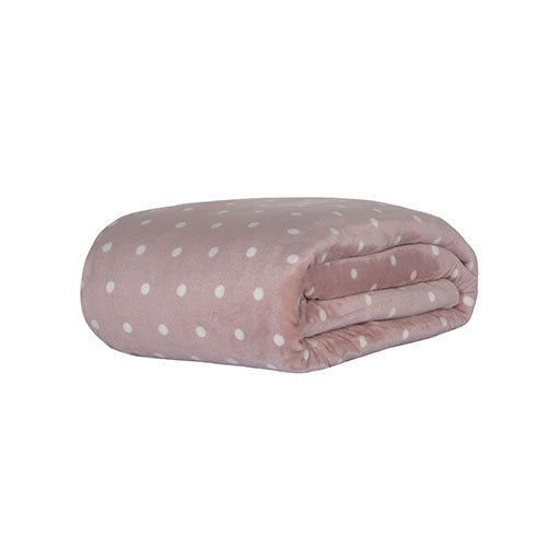 Cobertor Solteiro Kacyumara  Vintage Poá- Rosa