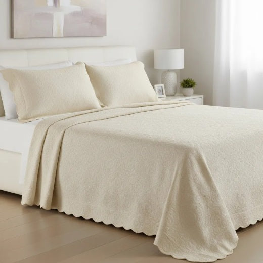 Colcha Casal Tognato Piquet Capela - Marfim