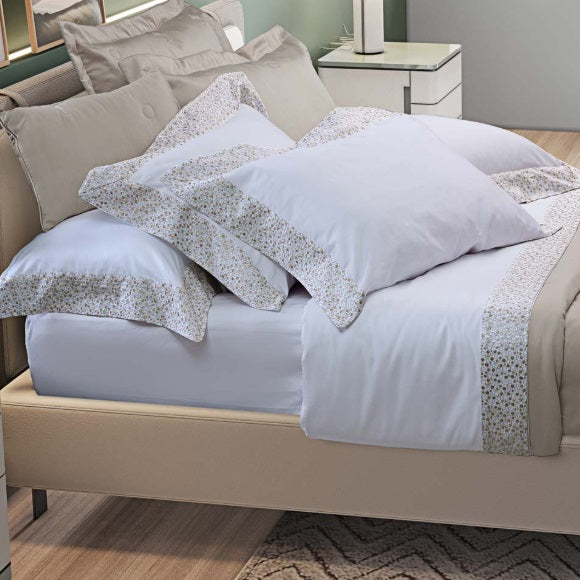 Jogo de Cama Queen 300 Fios Marken Fassi - Milos Branco e Bege