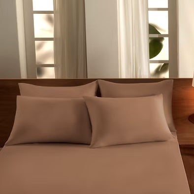 Kit Cama Queen Monte Santo Malha Liso 3 peças - Moccha Mouse